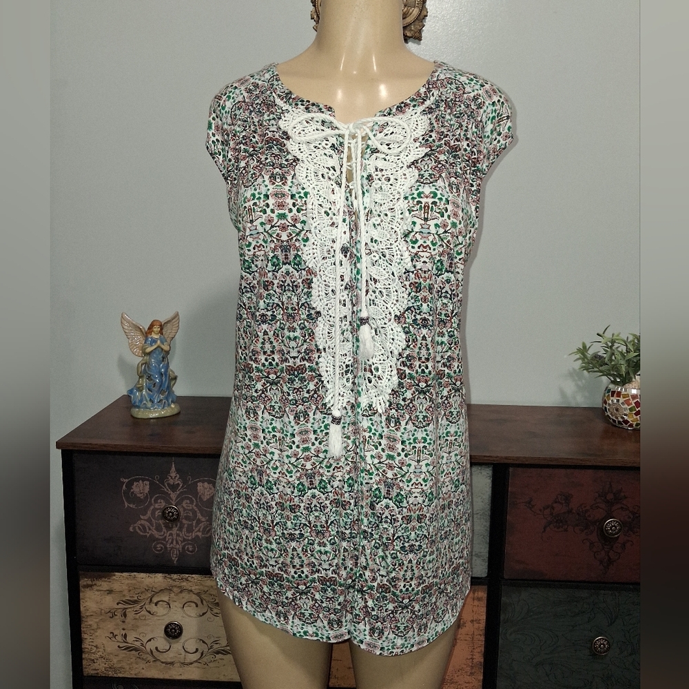 DANIEL RAINN SLEEVELESS FLORAL TOP SZ 1X